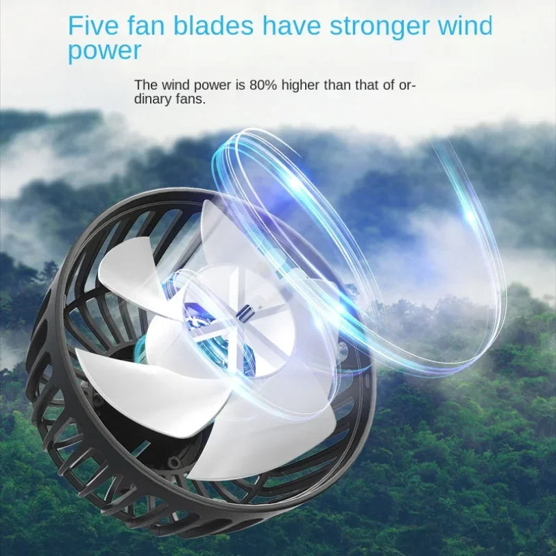 3-Speed USB Car Seat Cooling Fan | Dual Head 360° Rotation