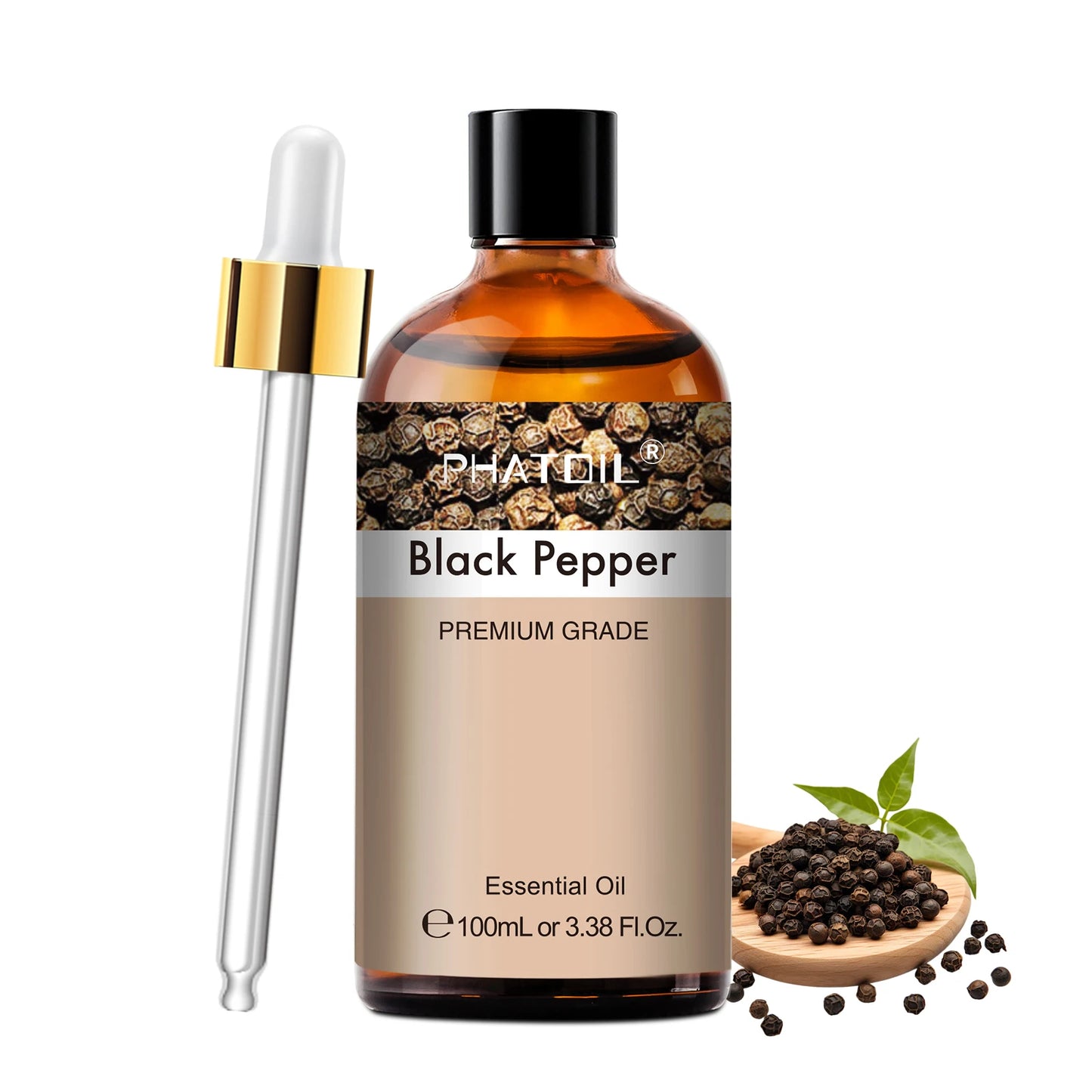 PHATOIL 2pcs/1pcs Lavender Aromatherapy Essential Oil For Diffuser,Candle Making-100ml Eucalyptus Jasmine Vanilla Cinnamon Oils Peaceful Pleasures Health and Wellness Black Pepper 100ml