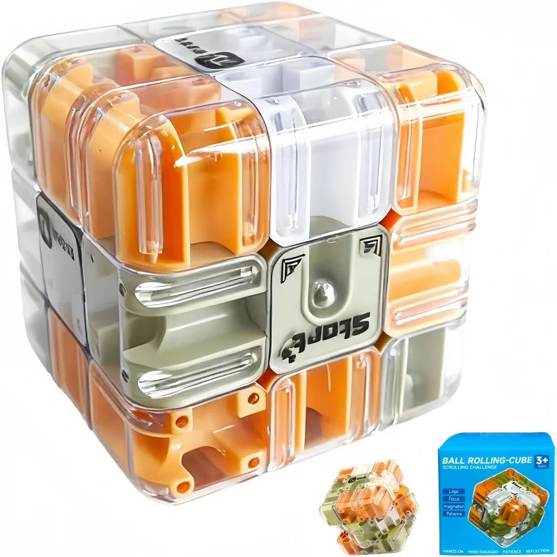 Transparent Magnetic Maze Cube | 3D Brain Teaser Fidget Puzzle