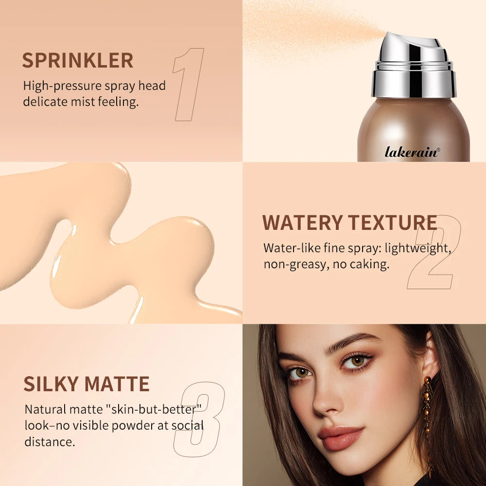 Airy Foundation Spray Waterproof Sweat-resistant Natural Silky Matte Finish Even Skin Tone Breathable Foundation Make-up Spray Peaceful Pleasures Health and Wellness