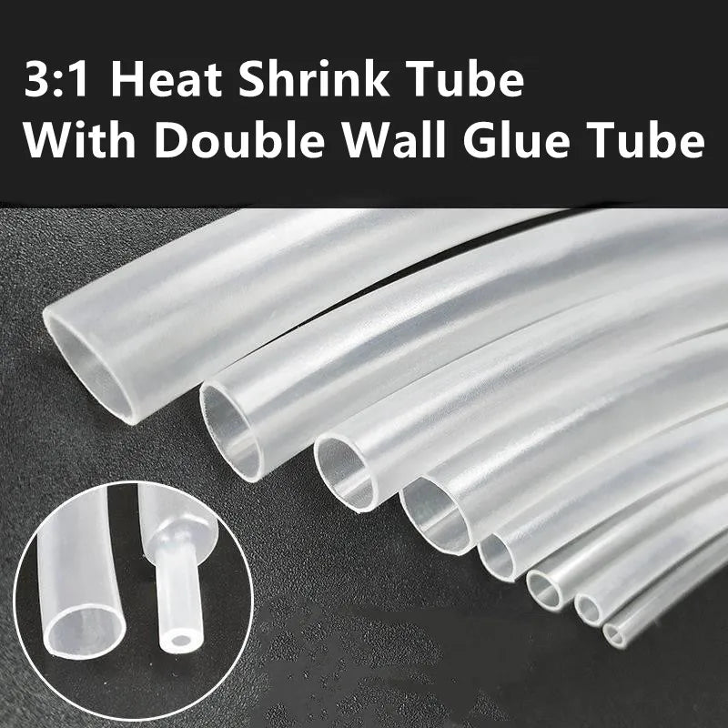 240pcs Transparent 3: 1 Heat Shrink Tube with Double Wall Glue Tube Wrapping Kit Electrical Connection Wire Insulation Sleeving Peaceful Pleasures Health and Wellness
