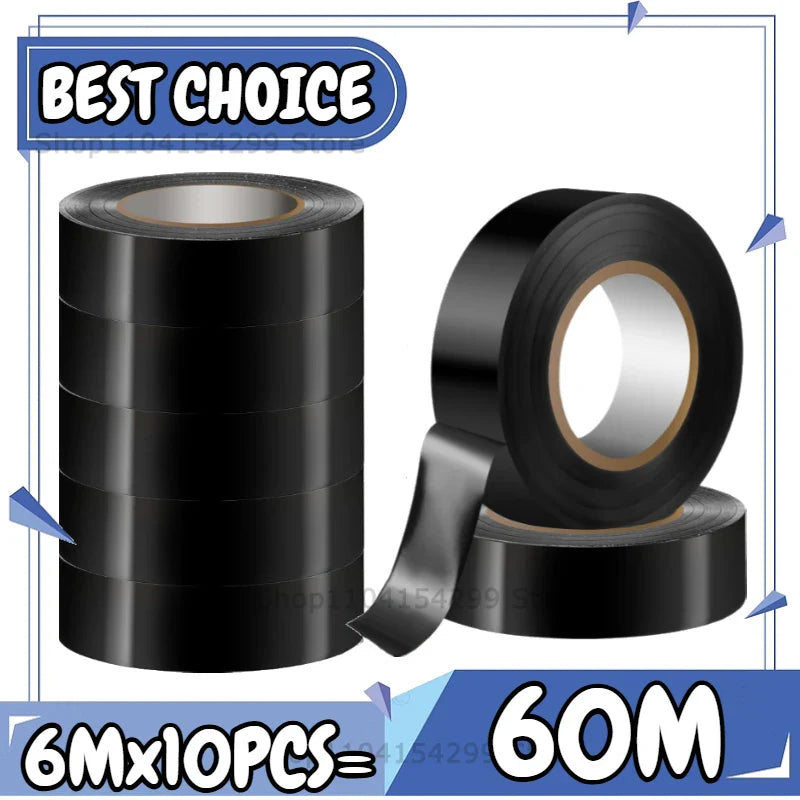 Black PVC Electrical Insulating Tape | Flame Retardant | 1–20 Rolls