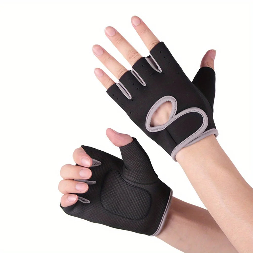 Unisex Non-slip Fitness Gloves, Breathable Lightweight Half Finger with Shock Absorption for Weightlifting Gym Training & Sports Peaceful Pleasures Health and Wellness Gray XL