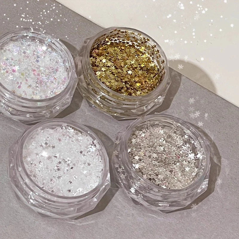 1mm Mini Sparkling Star Nail Glitter Sparkling Pentagram Nail Decoration Nail Salon Design Cute Accessories DIY Nail Art Design Peaceful Pleasures Health and Wellness