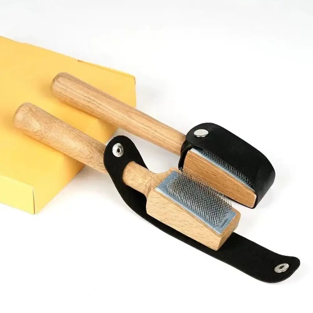 Suede Sole Wire Shoe Brush | Dance Shoe Cleaner Wood Handle