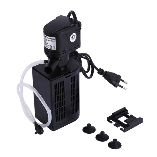 Fish Filter ABS Black 3 in 1 Aquarium Purifier Waterproof Oxygen Aquarium Oxygen Pump Water Aquarium Pump Purifier Tool Peaceful Pleasures Health and Wellness Default Title