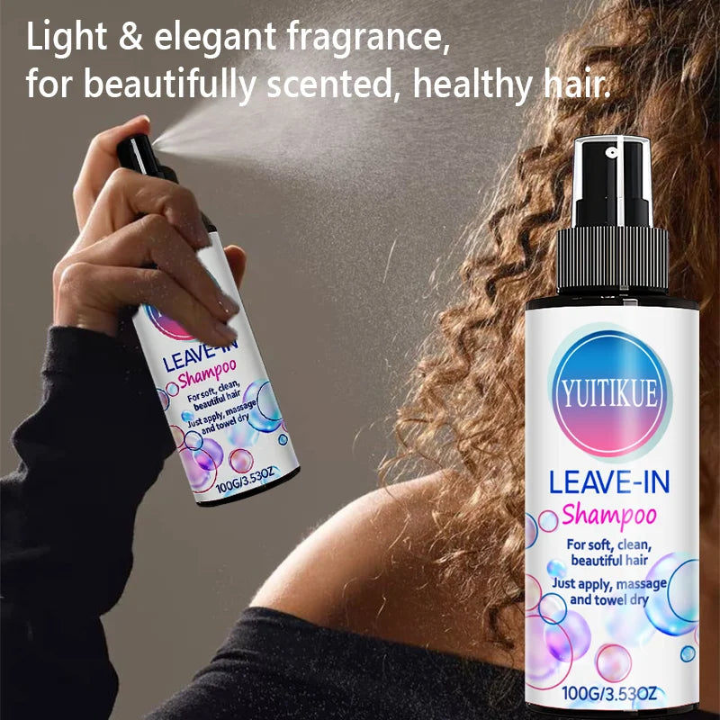 YUITIKUE Leave-In Shampoo | No-Rinse Cleansing Formula | For Soft, Clean & Beautiful Hair | Easy Apply, Massage & Towel Dry 100g Peaceful Pleasures Health and Wellness