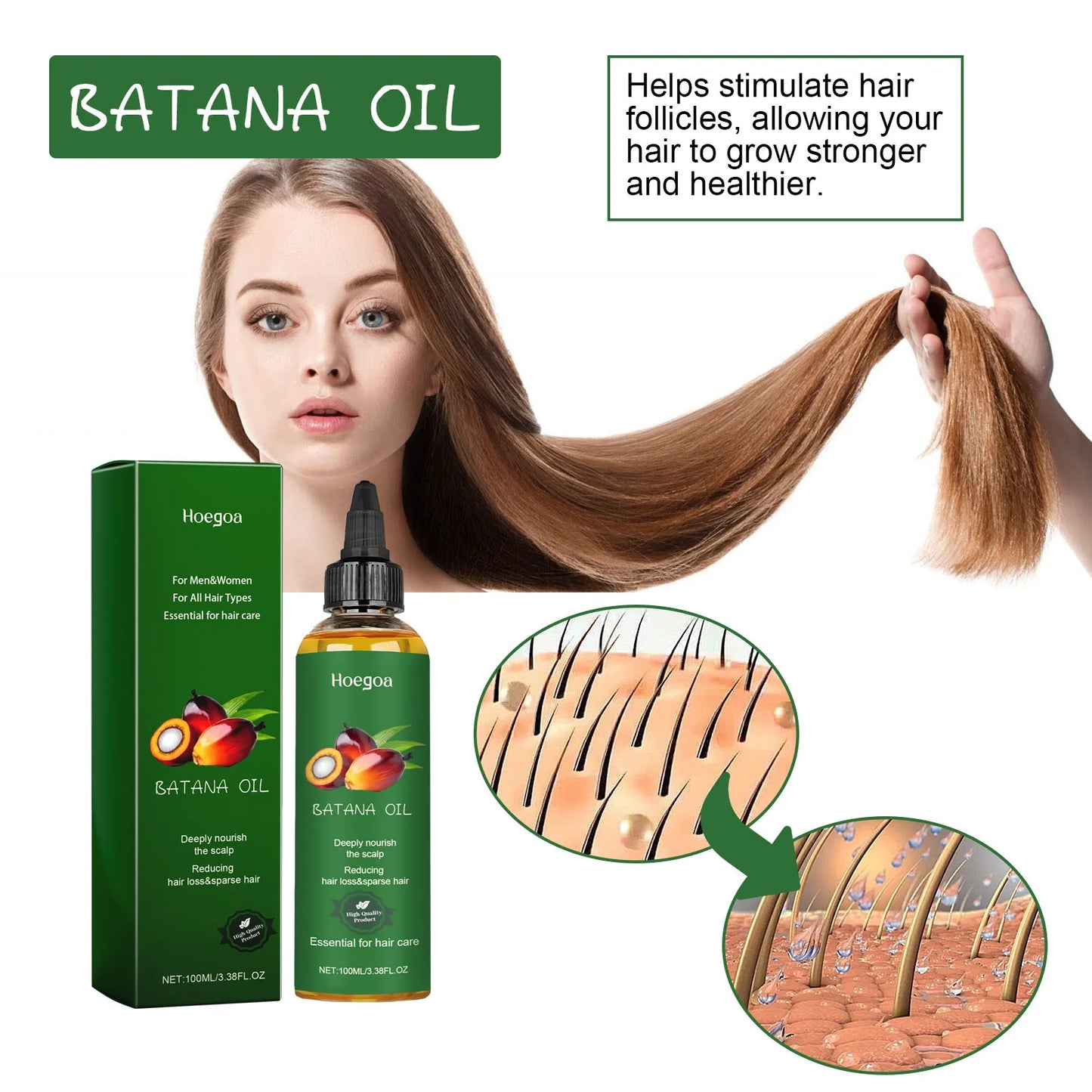 HOEGOA Hair Growth Oil – Scalp Nourishing & Frizz Control