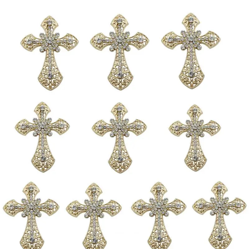 Vintage Cross Flatback Rhinestone DIY Craft Embellishments 2/10Pcs
