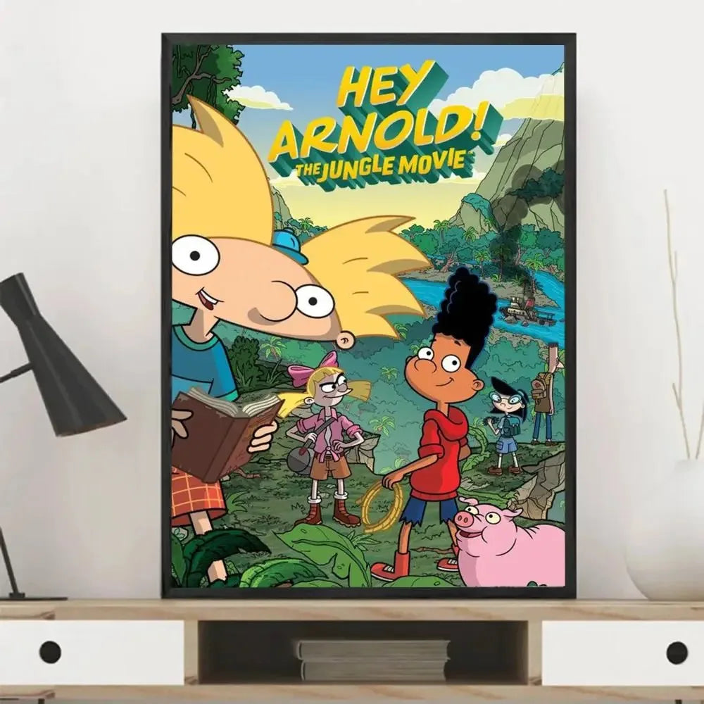 Cartoon Hey ArnoldS Poster Classic Vintage Posters HD Quality Wall Art Canvas Painting Retro Posters for Home Room Wall Decor Peaceful Pleasures Health and Wellness Blue 50x70cm Unframed