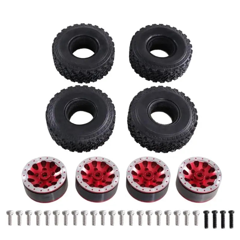 RC Car Beadlock Wheel & Tire Set of 4 – 71mm Aluminum Alloy