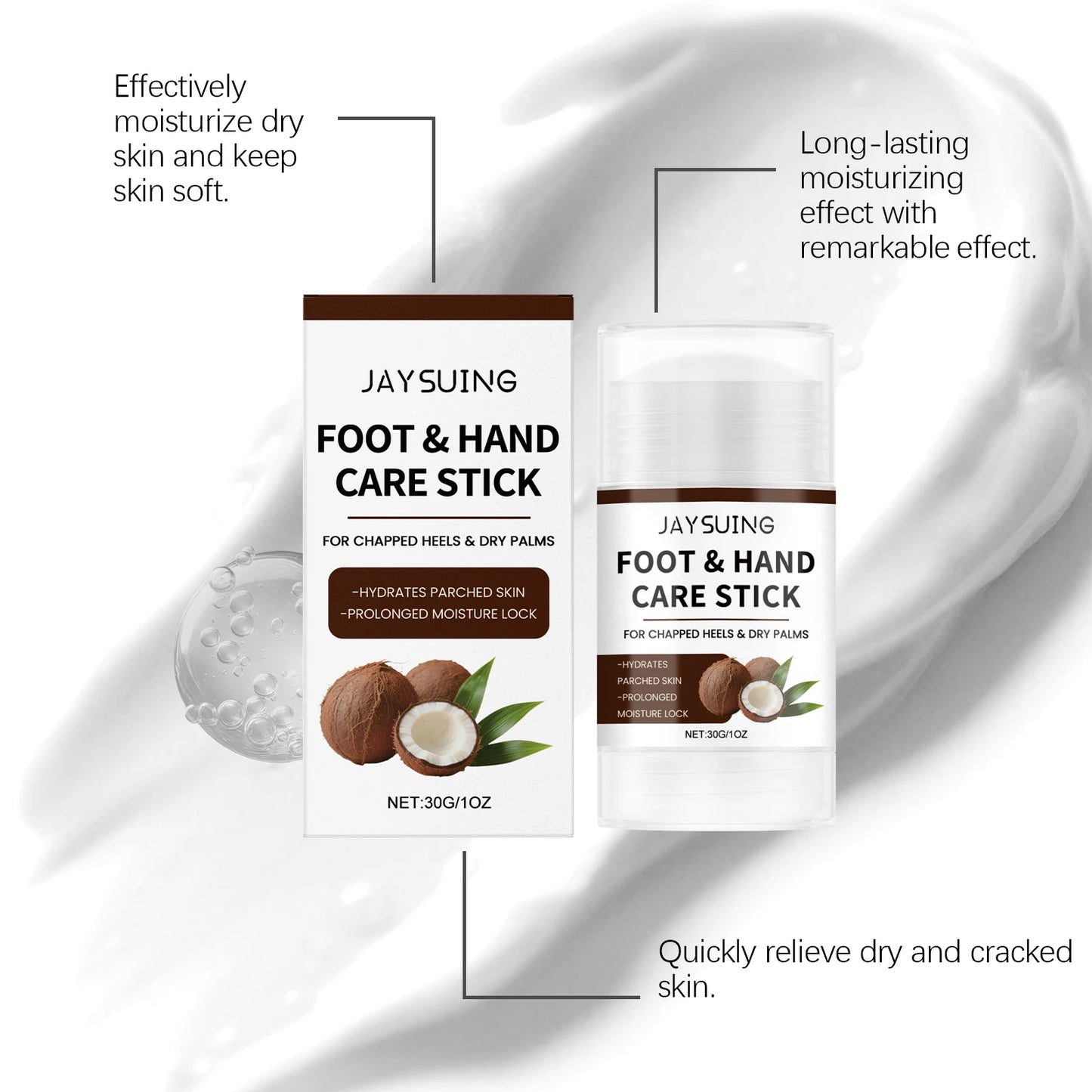 Coconut Oil Moisturizing Stick | Hand & Foot Deep Hydration