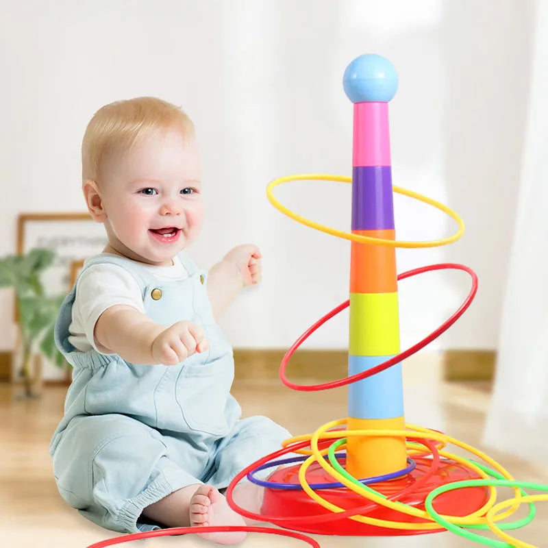 Kids Ring Toss & Stacking Cups 2-in-1 Game | Ages 3+