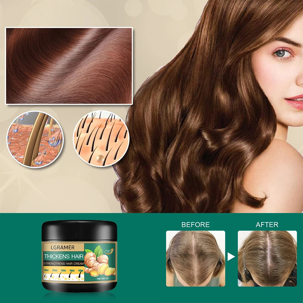 Ginger Hair Cream Deep Cleansing Promote Hair Growth Relieving Hair Loss Improving Scalp Stimulate Hair Follicle Smoothing Care Peaceful Pleasures Health and Wellness