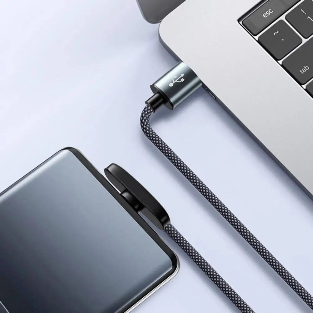 Data Cable Fast Charging USB Type C Cables Smart 90-degree Right-angle Connector for Samsung Xiaomi Huawei Google Peaceful Pleasures Health and Wellness