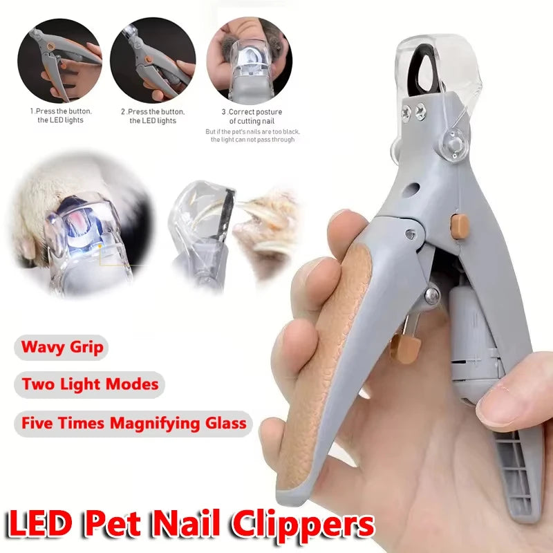 Professional Pet Nail Clipper Scissors with LED Light for Cats and Dogs Nail Cutter Tool Toe Claw Clippers Pet Supplies Peaceful Pleasures Health and Wellness