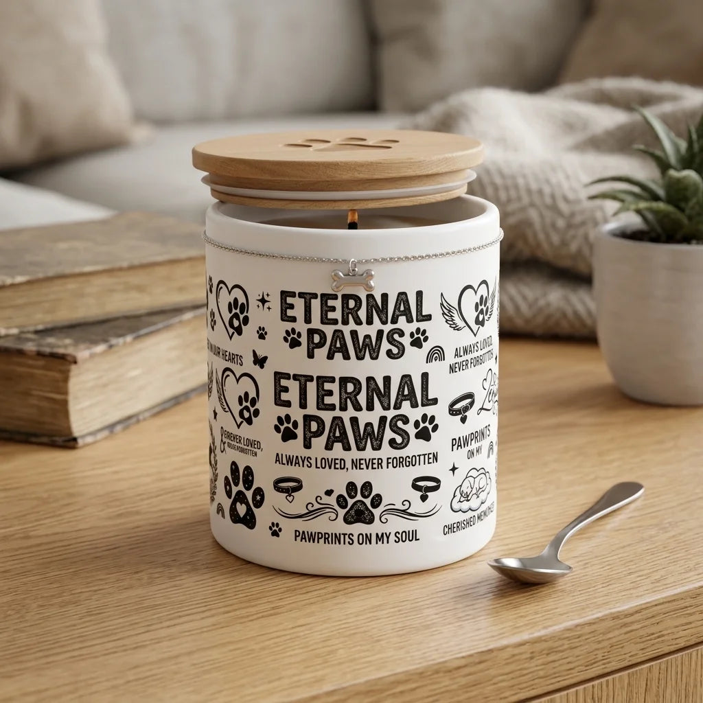 Pet Memorial UV Transfer Stickers | Paw Print Waterproof Decals