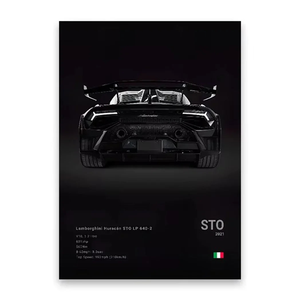 Famous Cars 918 GT3 G63 STO SLS Canvas Wall Art Print Poster Modern Home Decor Unframed Birthday Gift for Car Enthusiasts Peaceful Pleasures Health and Wellness