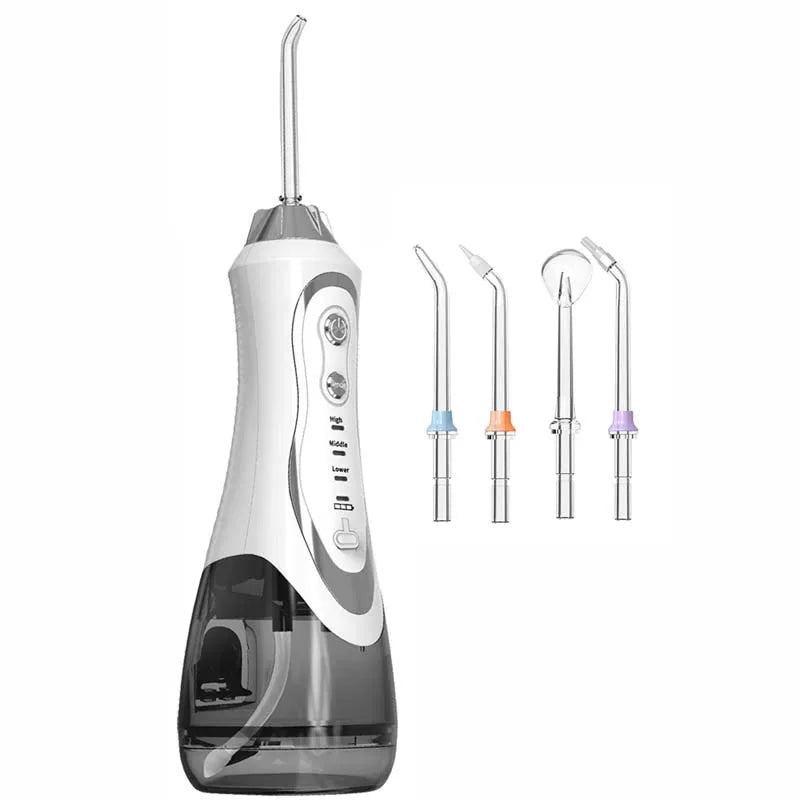 Household Ipx7 300ml Floss Usb Home Powerful Travel Teeth Cleaner Cordless Electric Portable Oral Irrigator Dental Water Flosser Peaceful Pleasures Health and Wellness WHITE