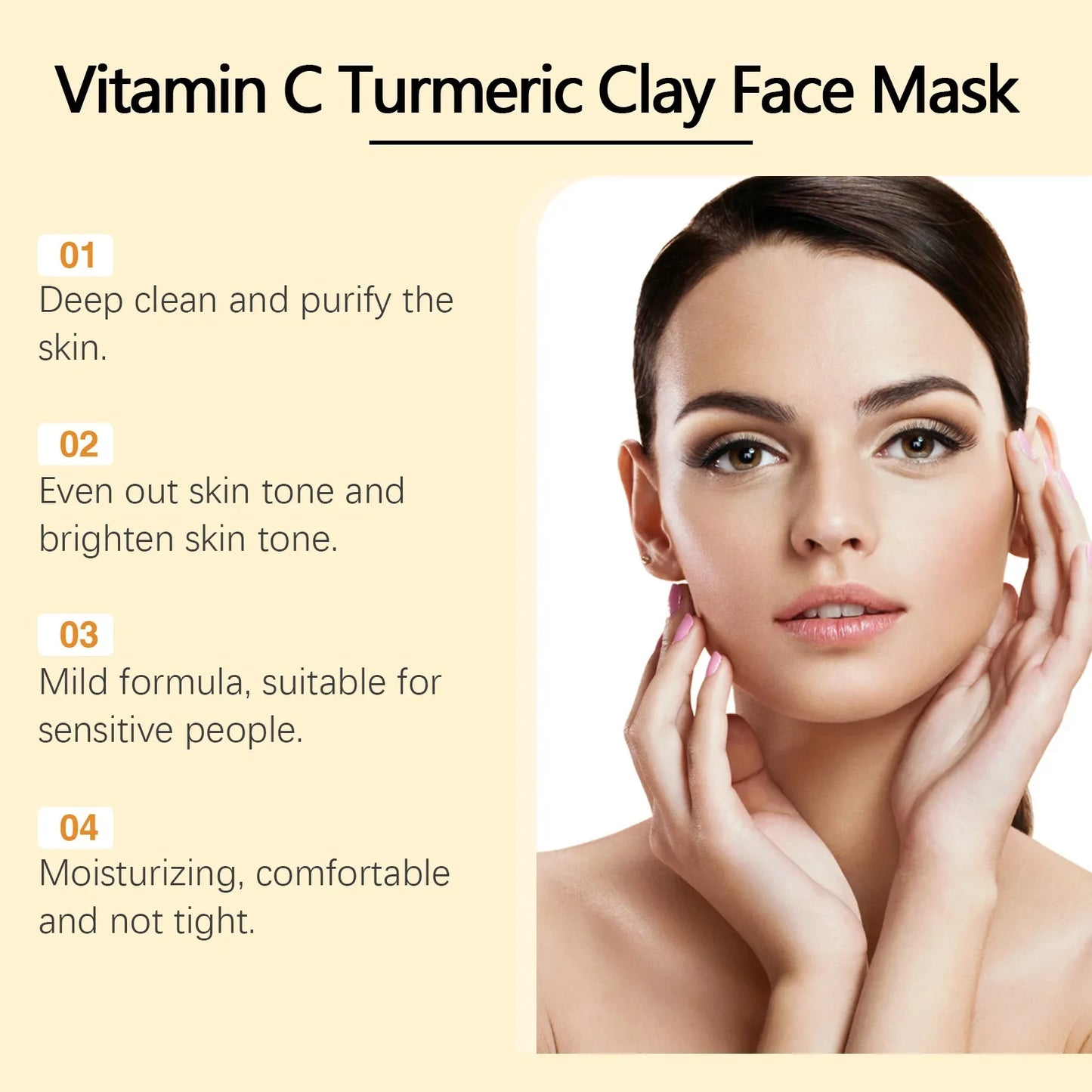 Vitamin C Turmeric Clay Mud Mask – Deep Cleanse & Brighten