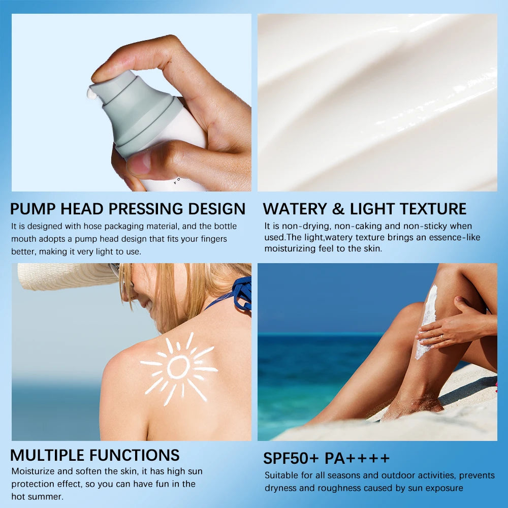 SPF 50+ UV Protective Anti Oxidant sun block Isolation cream High Sun Protection Hydrating Moisturizing Skin Sun Lotion Makeup Peaceful Pleasures Health and Wellness
