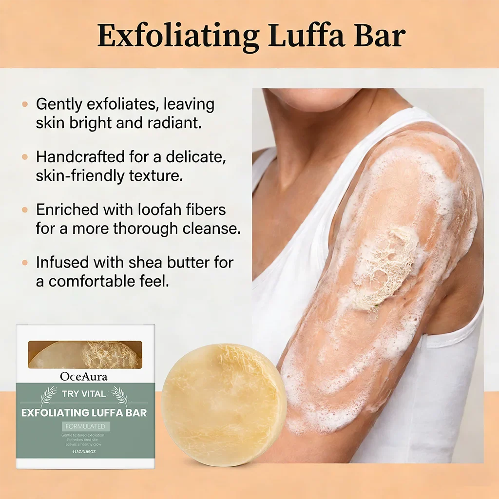 Eelhoe Loofah Exfoliating Soap – Moisturizing Handmade Body Bar