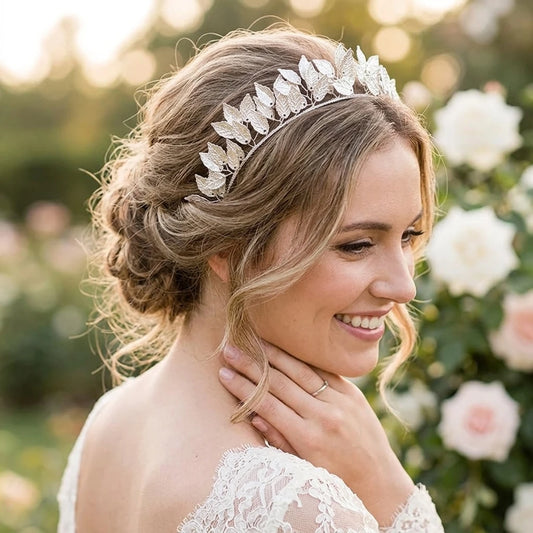 Bridal Hand-made Flower Hairband For Wedding Hairstyle Accessory With Soft-Lining And Durable Alloy Peaceful Pleasures Health and Wellness