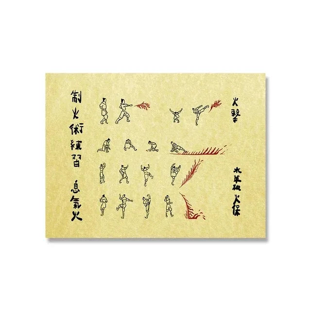 MINISO Last Airbender Wanted Retro Poster Japanese Anime Figure Canvas Painting Wall Art Pictures Room Home Dorm Decor Peaceful Pleasures Health and Wellness A14 50X70CM