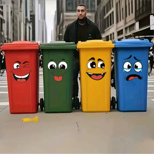 Cartoon Recycling Stickers – Waterproof PVC Trash Can Decals Decorative Stickers Oasis Select