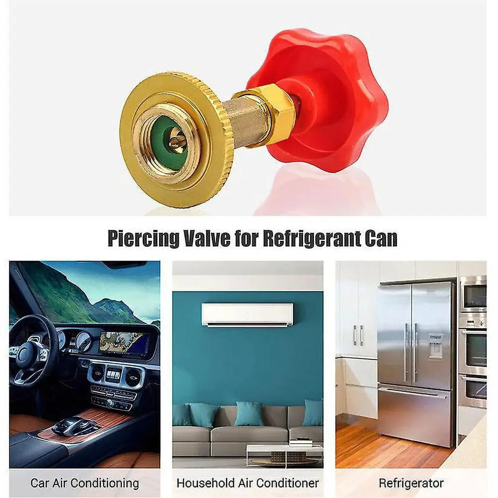 R12,R600 R22, R134a, R410A g Refrigerant Gas Recharging Kit Car Air Conditioner Gas Refill Refrigeration Tool Opener Hose Kit Peaceful Pleasures Health and Wellness
