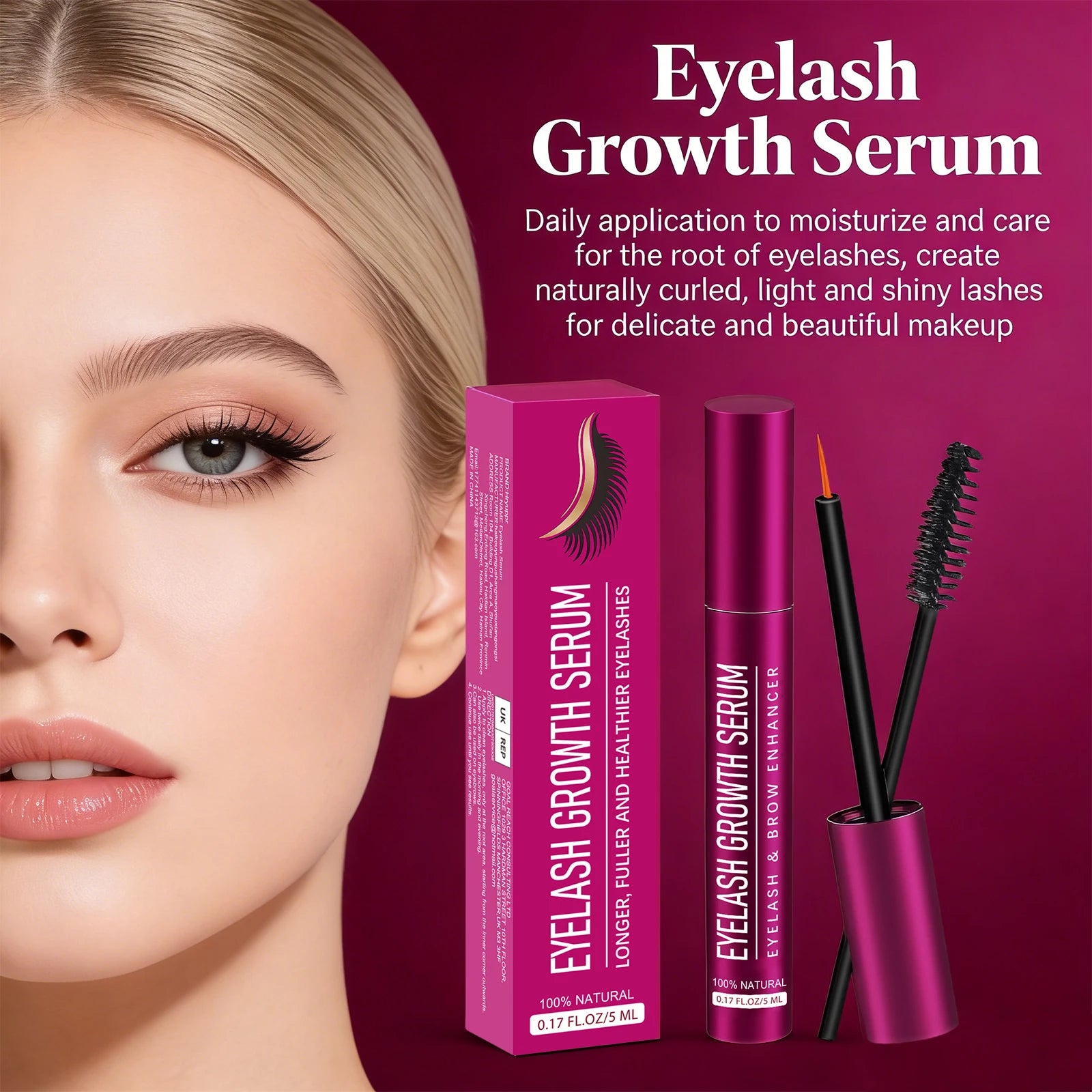 Eyelash Growth Serum Eyelash Enhancer Serum Longer Fuller Thicker Lashes Norishing Eyelash Natural Curling Thicken Care Products Peaceful Pleasures Health and Wellness