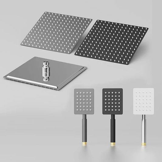 10-Inch Square Rainfall Shower Head | Ultra Thin Stainless Steel Rainfall Shower Head Peaceful Pleasures Health and Wellness
