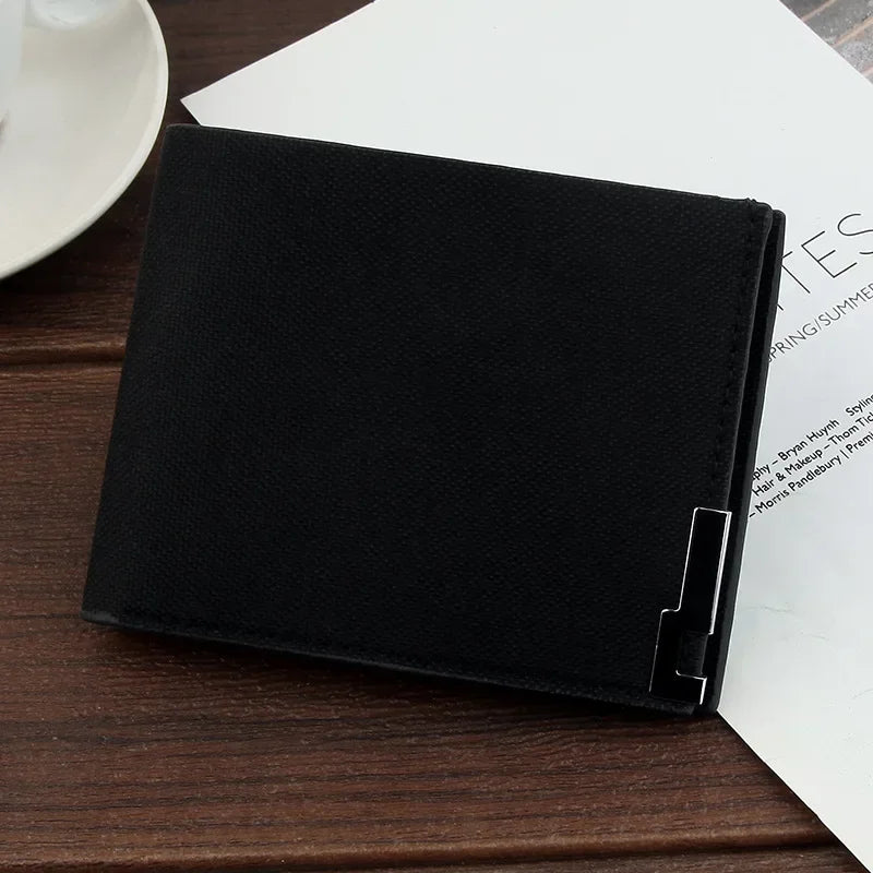 Slim Denim Cowhide Bifold Wallet – Unisex Card & Coin Purse