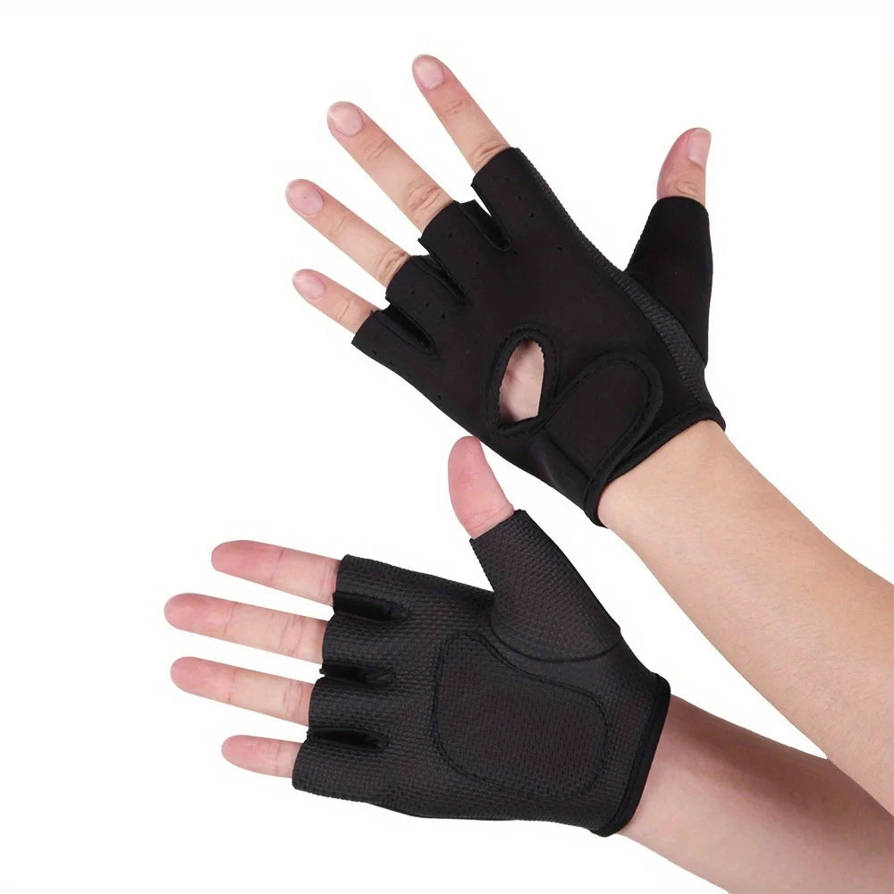 Unisex Non-slip Fitness Gloves, Breathable Lightweight Half Finger with Shock Absorption for Weightlifting Gym Training & Sports Peaceful Pleasures Health and Wellness Black XL