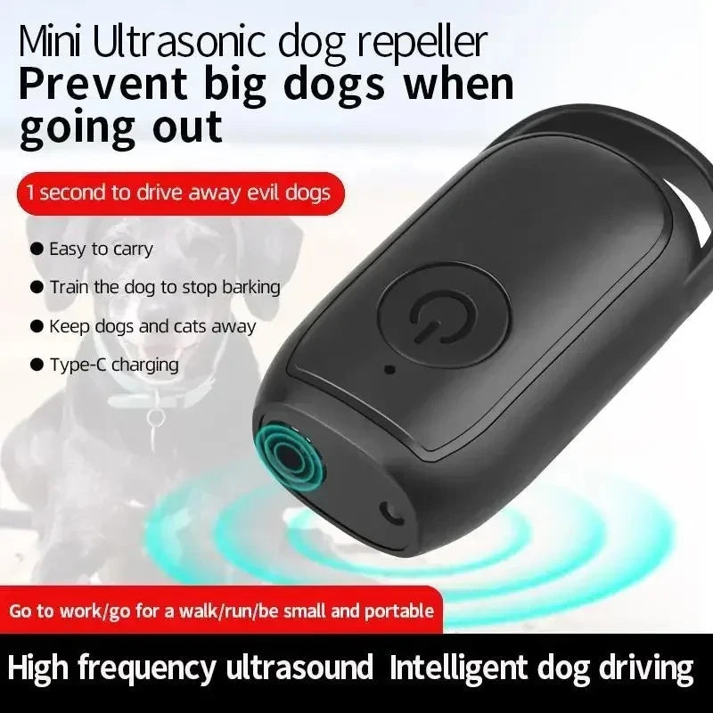 USB Rechargeable Ultrasonic Anti Bark Deterrent Device Portable Long Distance Dog Barking Control Trainer with LED Light Outdoor Peaceful Pleasures Health and Wellness