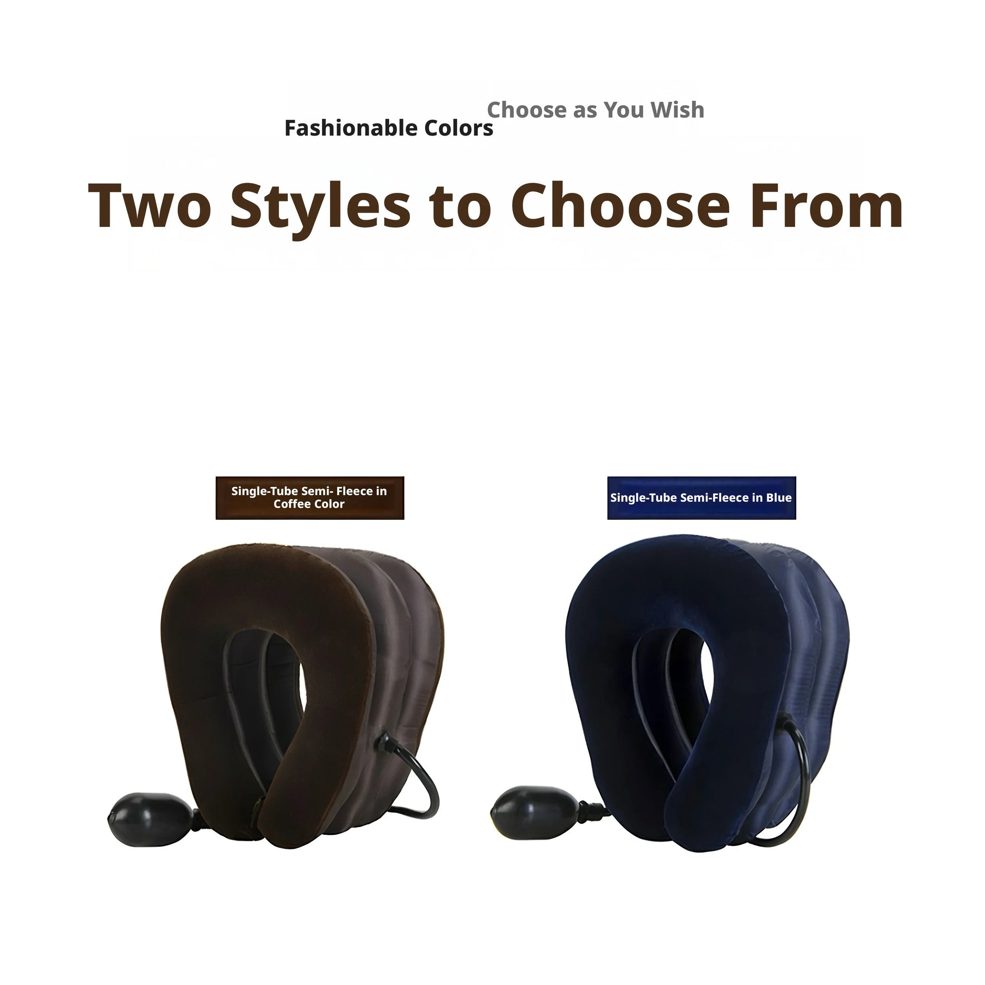 3-Layer Single Tube Inflatable Neck Traction Collar Lightweight Air Neck Support Pillow Relieve Neck Discomfort Travel Home Use Peaceful Pleasures Health and Wellness
