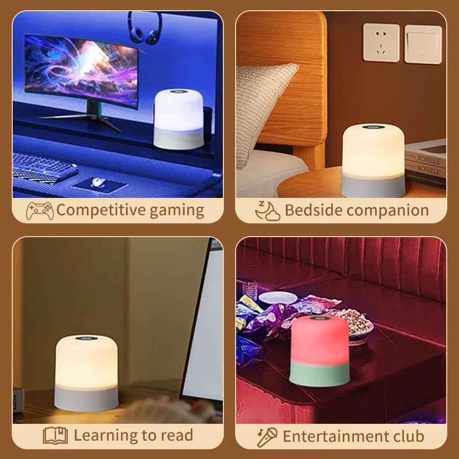 Rechargeable RGB LED Night Light – Remote & Touch Dimming