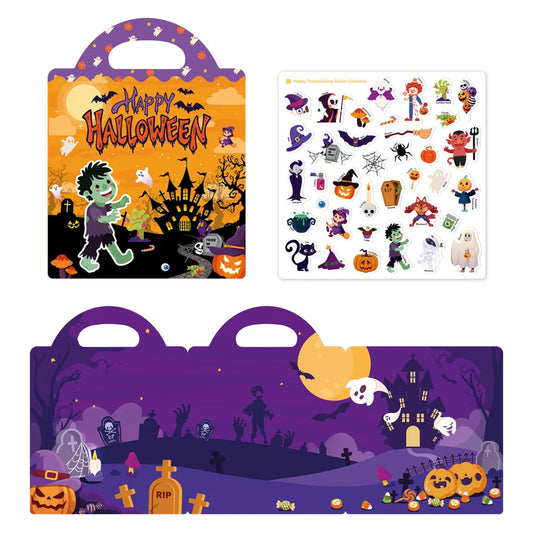 Reusable Sticker Book Kids 3-6 Halloween Christmas Early Learning Peaceful Pleasures Health and Wellness