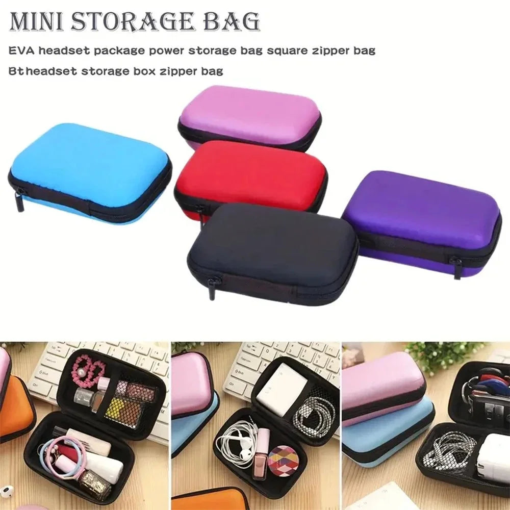 EVA Hard Zipper Case for Headphones, Cables & Electronics