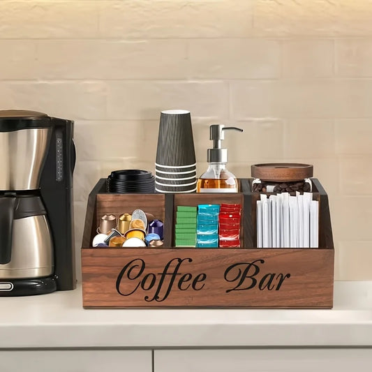 Classic Wooden Coffee Storage Box & Multipurpose Organizer Coffee Storage Organizer Peaceful Pleasures Health and Wellness