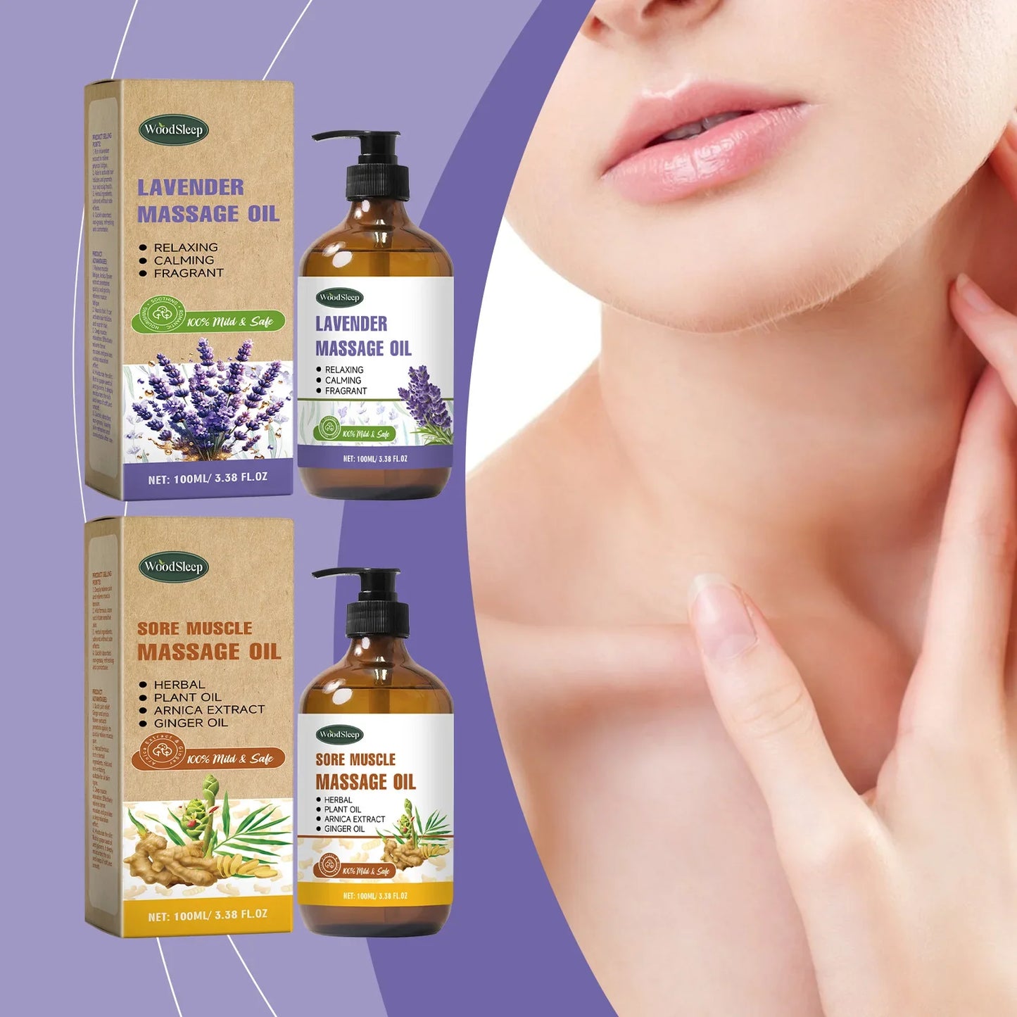 WOODSLEEP Ginger Massage Oil – Lymphatic & Muscle Relief