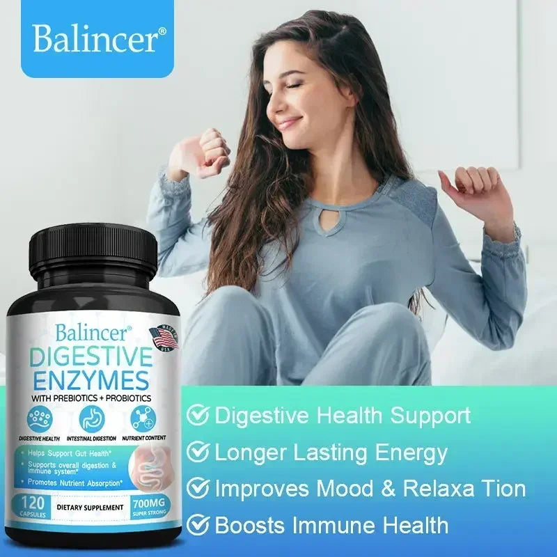 Organic Digestive Enzyme Probiotic Capsules Prebiotic Nutrition Digestion and Gut Health, Immunity, Suitable for Adults and Men Peaceful Pleasures Health and Wellness