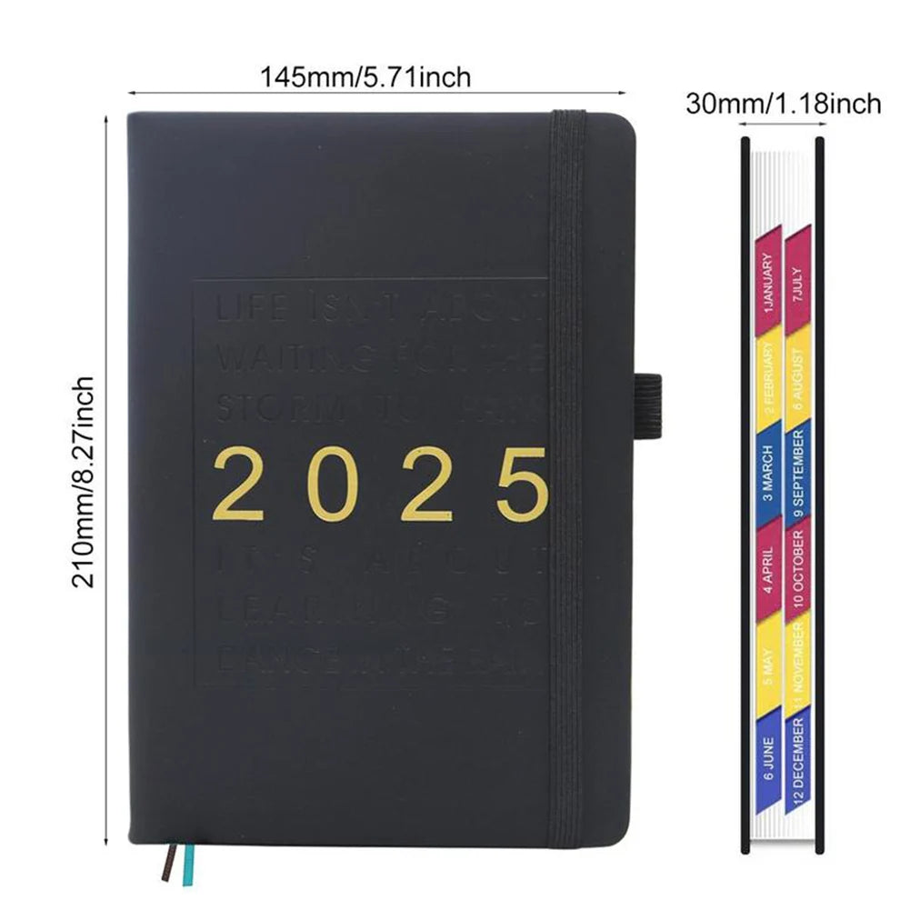 2025 Yearly English Schedule Book 365-day Planner Notebook Time Management Organiser Daily Learn Goal Planner Efficiency Manual Peaceful Pleasures Health and Wellness