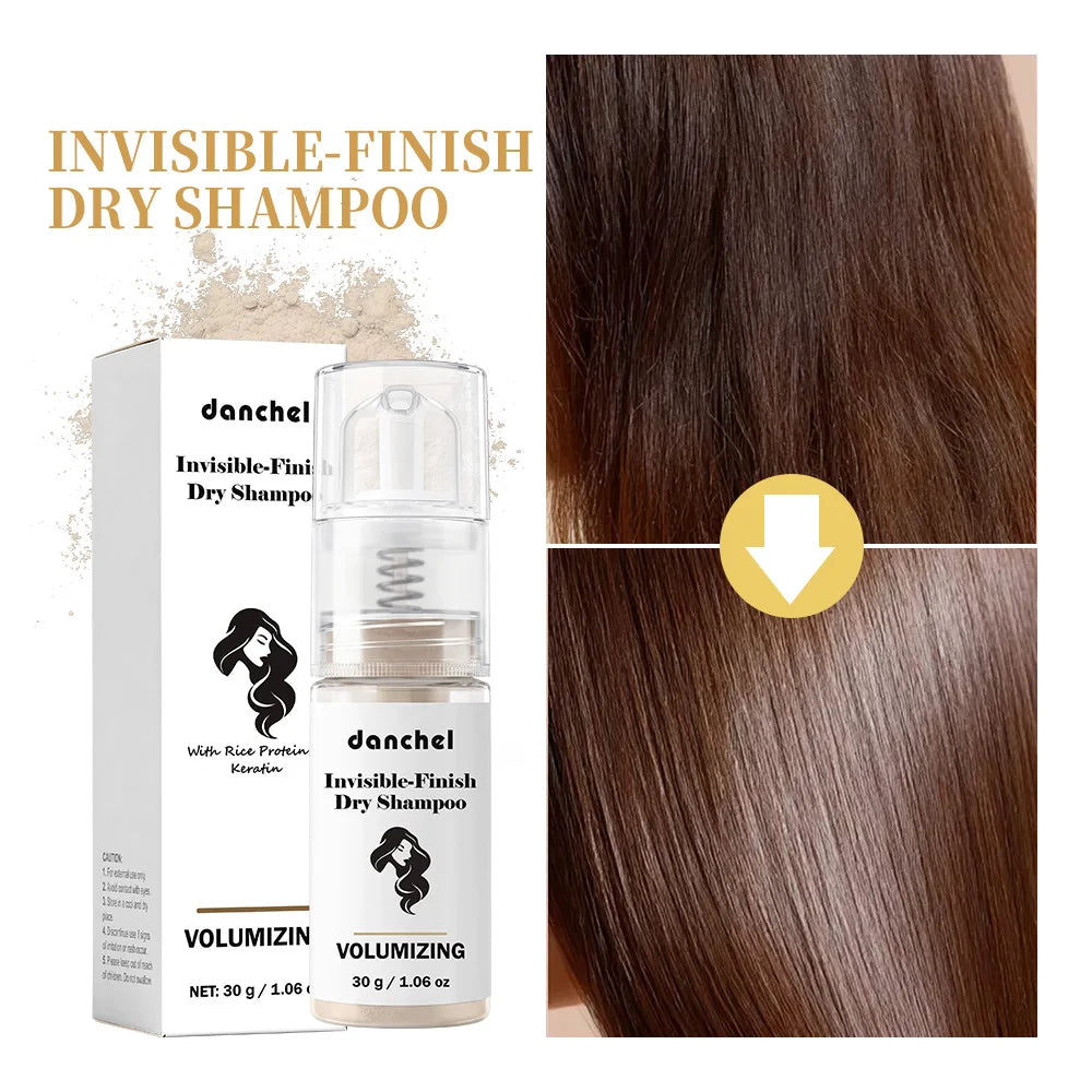 Instant Dry Shampoo Powder Rice Protein Oil Absorb Volumizing Non Greasy Portable Travel Hair Makeup Peaceful Pleasures Health and Wellness