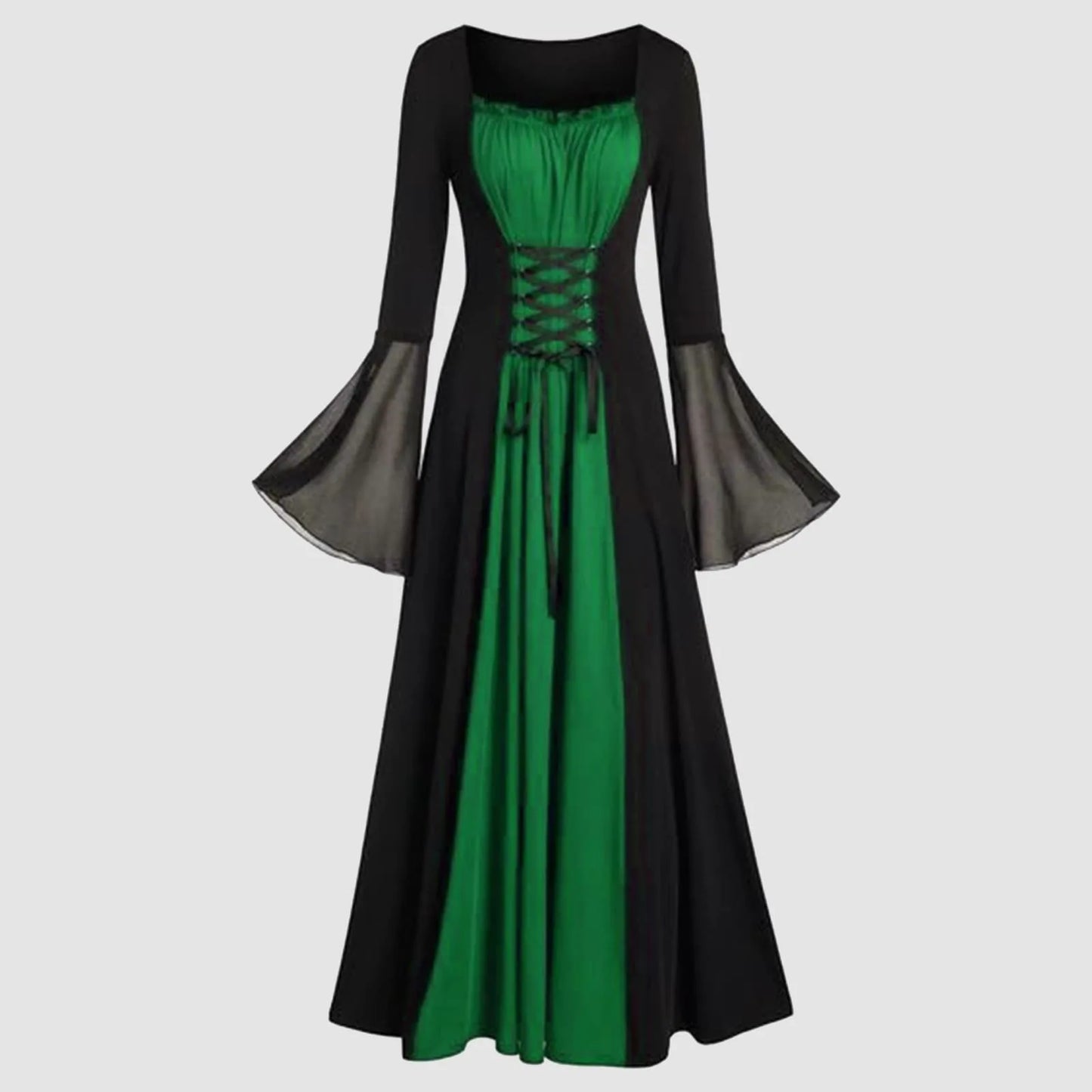Plus Size Gothic Medieval Hooded Maxi Dress | Halloween Cosplay