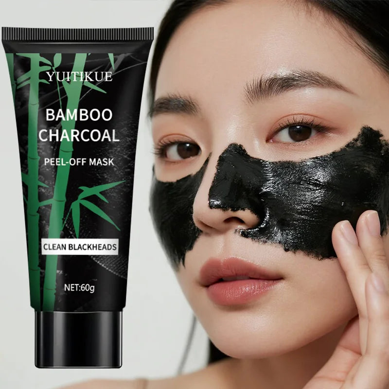 YUITIKUE Bamboo Charcoal Peel-Off Mask 60g - Deep Cleansing & Blackhead Removal, Purifies Pores, Skin Care Treatment Peaceful Pleasures Health and Wellness