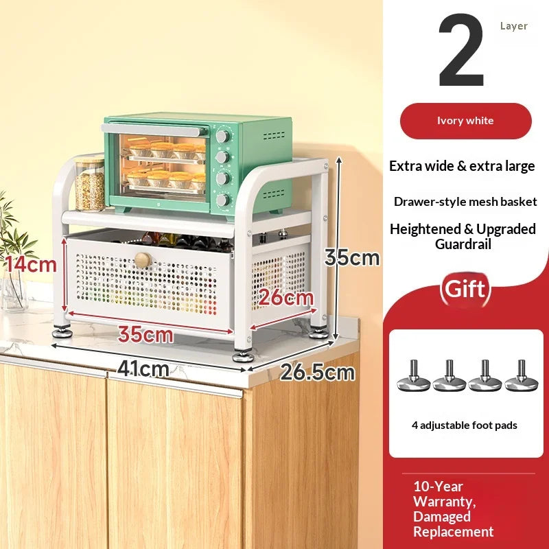 Space Saving Heavy Duty Multi Layer Rolling Fruit Vegetable Basket Storage Cart for Kitchen Floor Standing Organizer Peaceful Pleasures Health and Wellness White 2 Layers