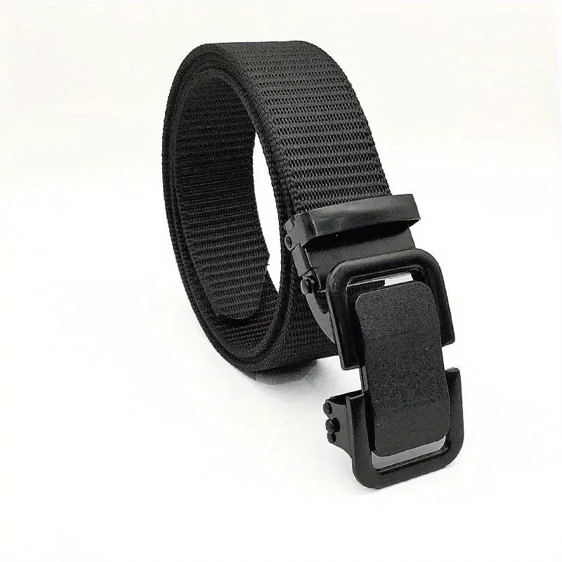 Men's Tactical Nylon Belt | Auto Buckle | Casual Black Belt