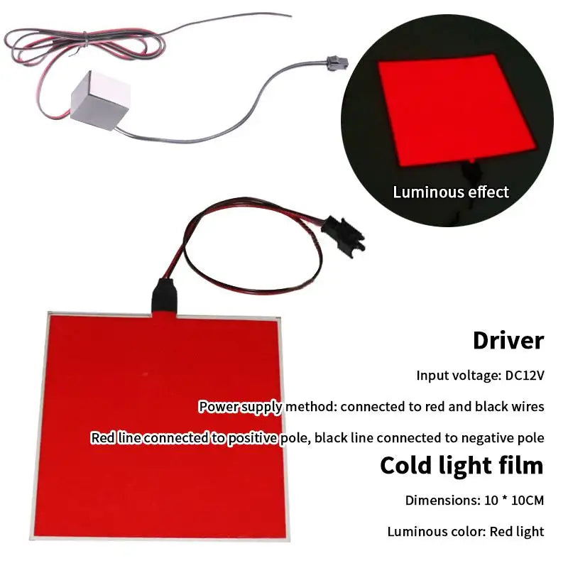 1 Piece 12V EL Flexible Electroluminescent Cold Light Source Cuttable DIY Luminous Frame Backlight Model Environmental Source Peaceful Pleasures Health and Wellness Red