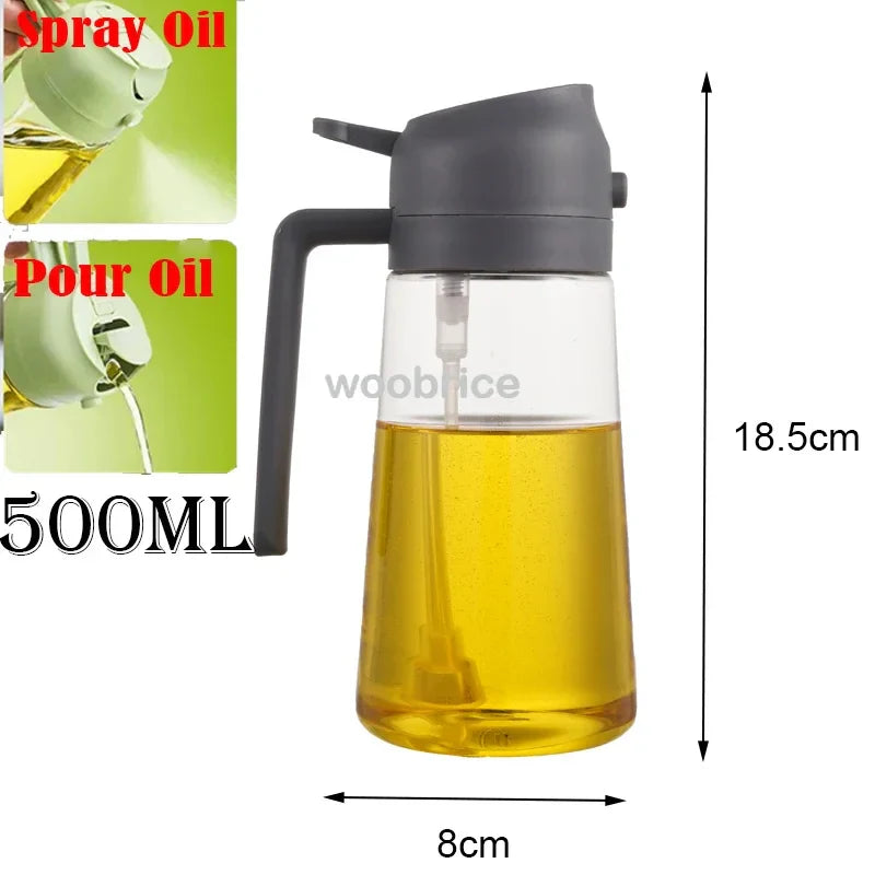 2-in-1 500ml Oil Sprayer & Dispenser Bottle | Kitchen & Air Fryer